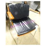 8X, METAL/WOOD FRAME W/ LEATHER CUSHION CHAIR