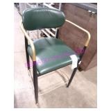 4X, METAL FRAME W/ GREEN VINYL SEAT COUNTER CHAIR