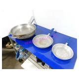 LOT, 5PCS ASST SIZE S/S FRY PANS  NOTES