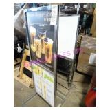 LOT, 2PC ASST SIZE STEEL FRAME AD STAND