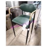 7X, METAL FRAME W/ GREEN VINYL SEAT BAR STOOL