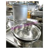 LOT, 7PCS, 3 S/S COLLANDER & 4 RICE COOK INSERTS
