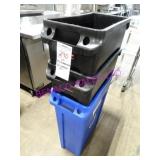 LOT, 3PC RUBBERMAID 30"T GARBAGE BINS