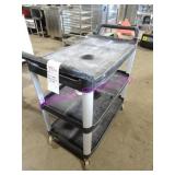 1X, 35.5" 3 SHELF PLASTIC PORTA CART
