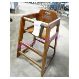 3X, BROWN WOOD HIGH CHAIR FOR CHILD
