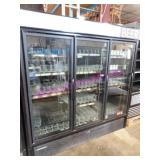 1X, 78.5"X80.5"T HUSSMANN VRM38 3 GLASS DR COOLER