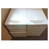 LOT, 2X, 3 DOOR  CABINETS, NO KEYS