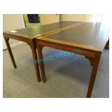 2X, 82"x30", WOOD W/ LEATHER TOP TABLES