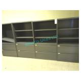 4X, 36"x63"x20", METAL CAB,W/ 2 LAT FILE +SHELVES