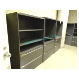 3X, 36"x63"x20", METAL CAB,W/ 2 LAT FILE +SHELVES