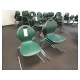 30X, GREEN STACKING CHAIRS