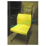 17X, YELLOW STACKING CHAIRS, W/ HOLDER