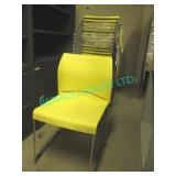 25X, YELLOW STACKING CHAIRS, W/ HOLDER