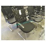 4X, BLACK CHAIRS W/ CHROME BASE