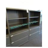 2X, BOOK SHELF W/ LAT FILE DRS, NO KEY