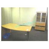 1X, MAPLE OFFICE DESK +CABINET