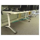 5X, WHITE TILT TOP DESK W/ POWER JACK