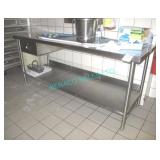 1X  6x32", S/S 2 SHELF TABLE W/ DRAWER