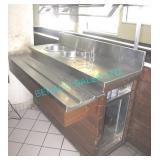 1X, 51" S/S TABLE W/ 2 SOUP WARMER N/ INSERTS