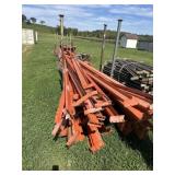 Orange industrial pallet rack cross beams