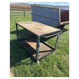 Metal table on casters