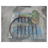 Antique Metal Wheel ~30" & Tractor Seat