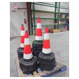 42 Unused Rubber Safety Cones ~30" High