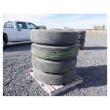 4 Semi Tires w/10 Hole Wheels 11R24.5 **BID X 4**