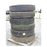 6 Goodyear Recap Tires, 1 Steel Wheel; 11R24.5