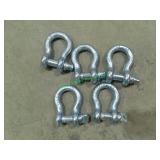 5 Unused 3/4" 4.75T Clevis/Shackles
