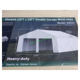 Unused Metal Double Garage Shed ~23