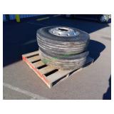 2 Aluminum 10 Hole Bud Wheels & Tires 11R22.5