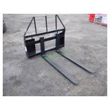 Unused Mower King Skid Steer Forks ~48