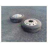 2  Aluminum 10 Hole Bud Wheels & Tires 255/70R22.5