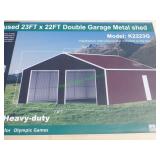 Unused Metal Double Garage Shed ~23