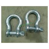 2 Unused 1 1/4", 12T Clevis/Shackles