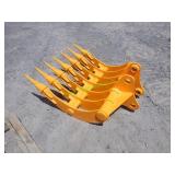 Unused GIYI CAT 305 Excav .Dense Teeth Rake ~32"