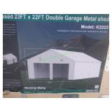 Unused Metal Double Garage Shed ~23