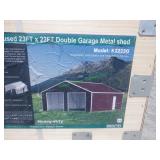 Unused Metal Double Garage Shed ~23