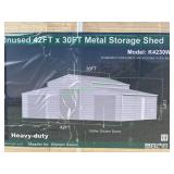 Unused 42' X 30' Metal Storage Shed