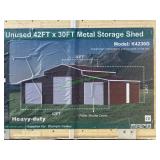 Unused 42' X 30' Metal Storage Shed