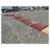 Unused Post Rib Red Steel Siding