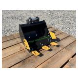 Unused Mini Excavator Toothed Bucket ~16"