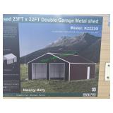 Unused Metal Double Garage Shed ~23