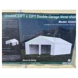 Unused Metal Double Garage Shed ~23
