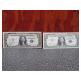 1957B Good Shape,1935A Off Center Silver Certifica