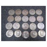 20-Kennedy Silver Half Dollars 40%