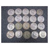 20-Kennedy Silver Half Dollars 40%