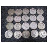 20-Kennedy Silver Half Dollars 40%