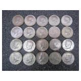 20-Kennedy Silver Half Dollars 40%